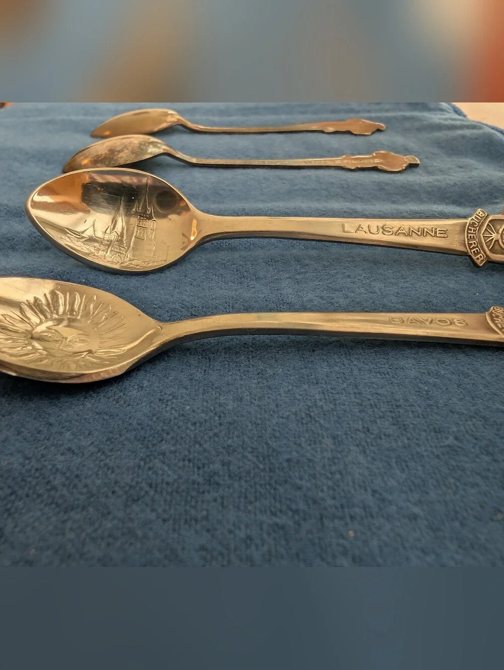 Vintage Silver Rolex Bucherer Collector Souvenir Spoons – Set of 4 Switzerland